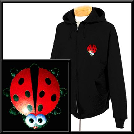 SLIX Shiny Ladybug ZIP UP HOODIE JACKET S,M,L,XL,2X,3X  