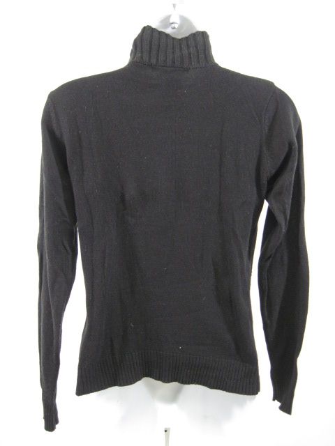 BCBG MAX AZRIA Black Silk Cashmere Turtleneck Sweater S  