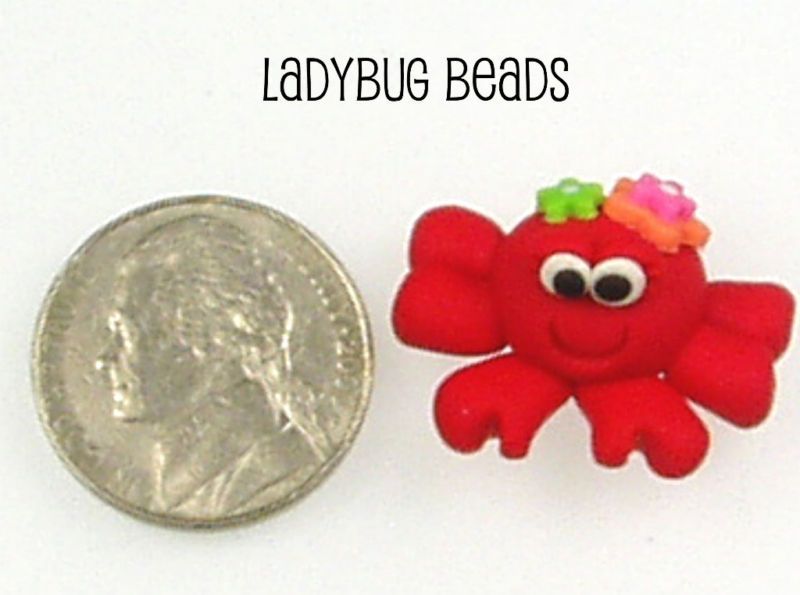 Crab Polymer Clay Bead  