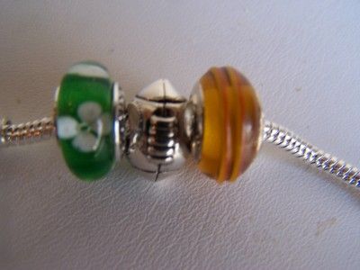 Authentic Pandora Green Bay Packers Glass Beads w/FootBall Charm/New 