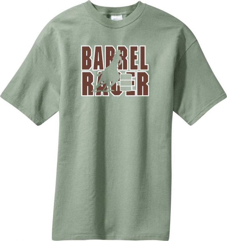 Barrel Racing Horse and Rider T Shirt   Pick Your Color  