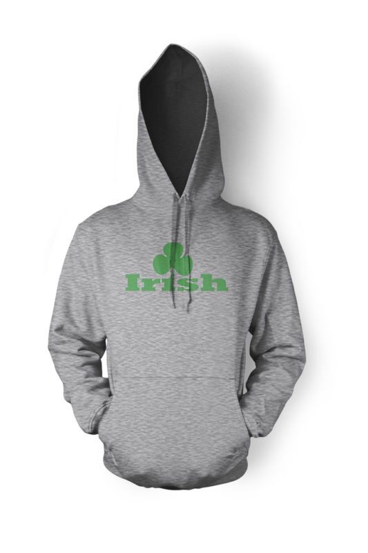 Irish Clover Hoodie Hooded Sweatshirt Ireland Shamrock  