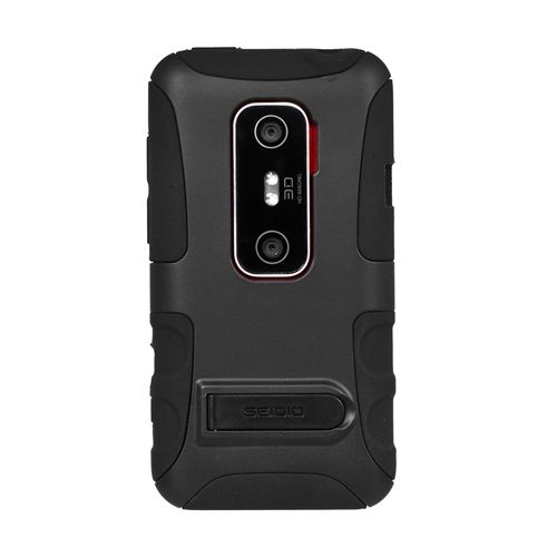 Seidio Active w/ Kickstand Hybrid Case for HTC EVO 3D   Black 