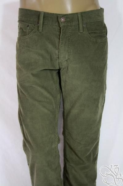   514 Slim Fit Straight Leg Ivy Green Corduroys Mens Pants New  