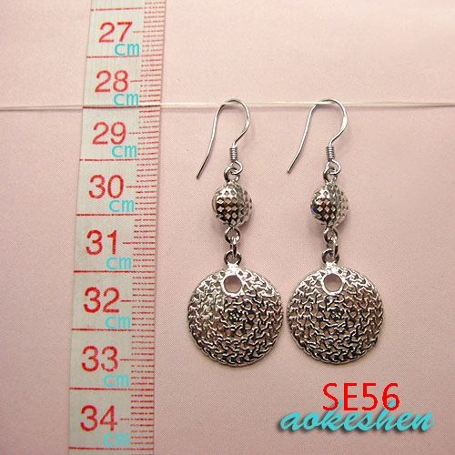 2pcs 925 Sterling Silver Charm Earrings dangle Pendants Fashion 