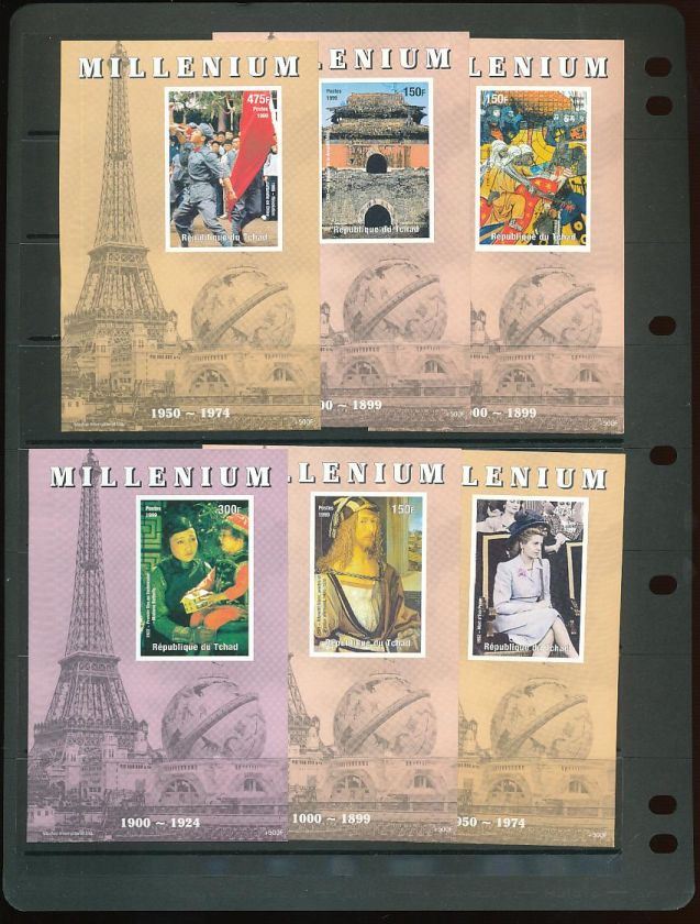 CHAD 1999/2001 MNH Millenium Japan Art Beatles Elvis Titanic Cats 