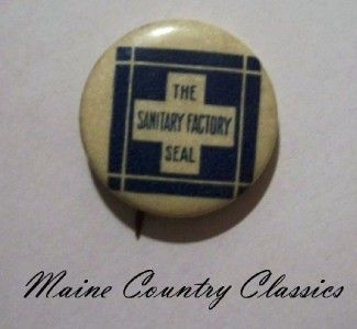 Vintage DAIRY CARTON PINBACK BUTTON The Sanitary Seal  