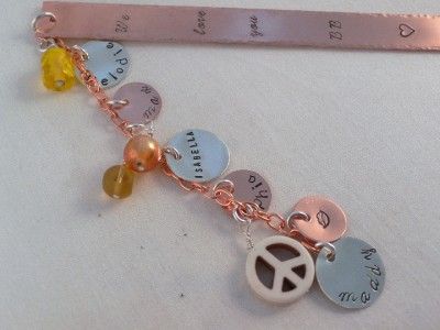 Custom Personalized Copper Bookmark Hand Stamped Names  