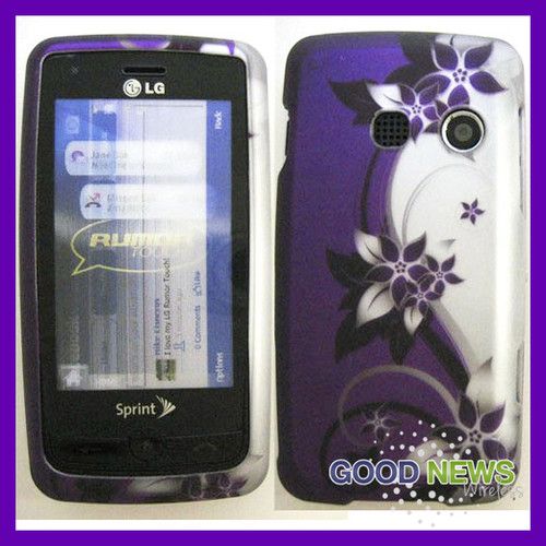 for LG Rumor Touch LN510   Purple Silver Vines Hard Case Phone Cover 