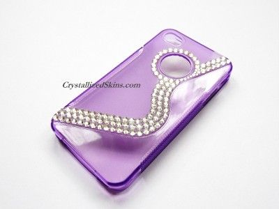 Iphone 4 hard silicone case cover w/ swarovski crystals  