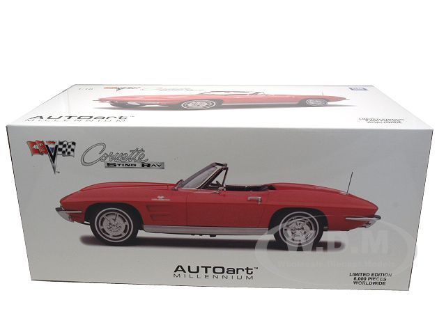   Corvette Sting Ray Convertible Riverside Red die cast car by AutoArt
