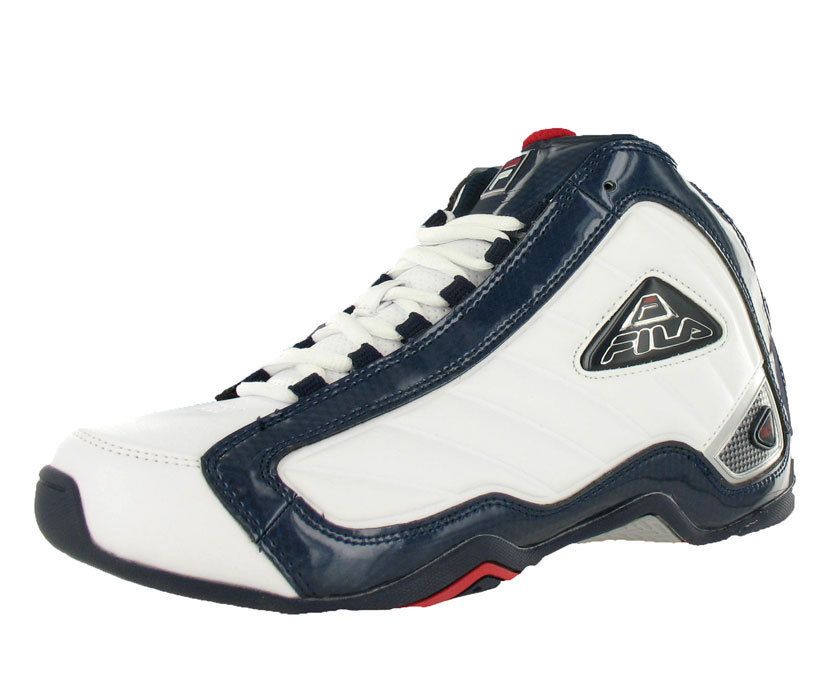 Mens Fila DLS 96 Basketball Shoes in Wht/Pct/Chred  