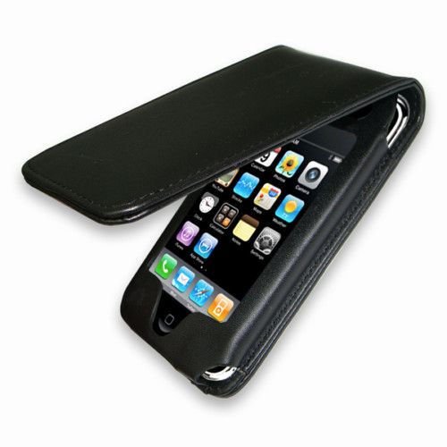 New PU Leather Flip Case For iPhone 3G 3Gs Apple Black  