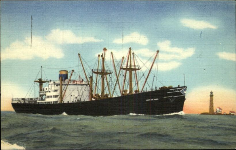 STEAMSHIP SS City of Alma Old Postcard  