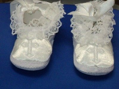 Baby Girls White Christening Baptism Shoes/207/ Size 1  