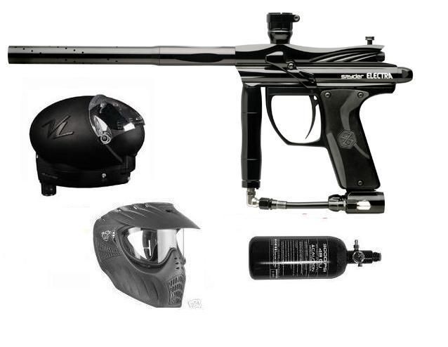 SPYDER ELECTRA PAINTBALL GUN ,HPA ,EVO4 LOADER +MASK 696737071095 