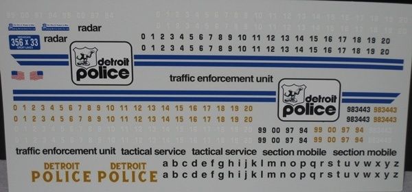 Pursuit 1/24 25 Detroit, MI Police Decals  