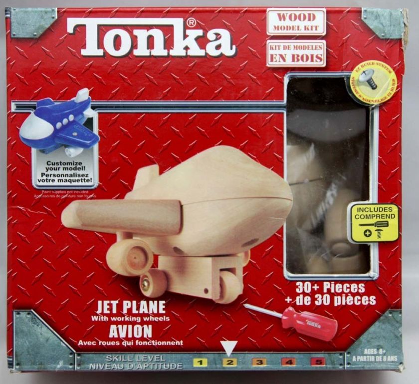 Tonka Wood Wooden Model Kit   JET PLANE (30+ pieces /Level 2) w 