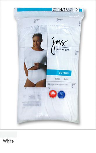 Pair JMS Cotton Briefs Ringspun Just My Size 1610WH  