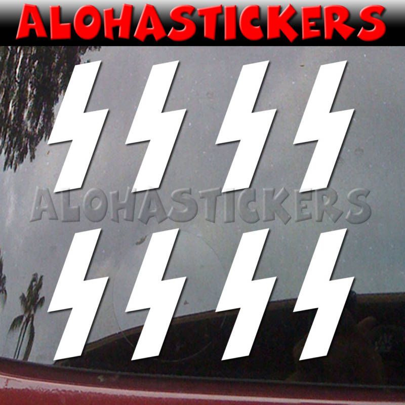 SS LIGHTNING BOLTS Biker Chopper Car Decal Sticker A58M  