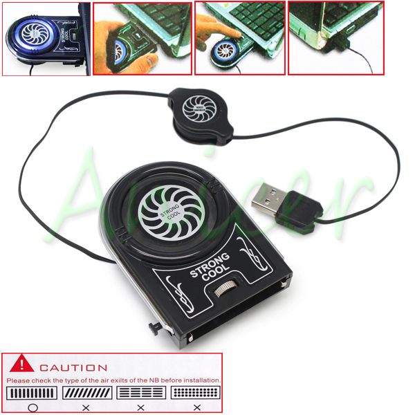 LED Clip Laptop PC CPU Heatsink Cooler Cooling Fan #15  