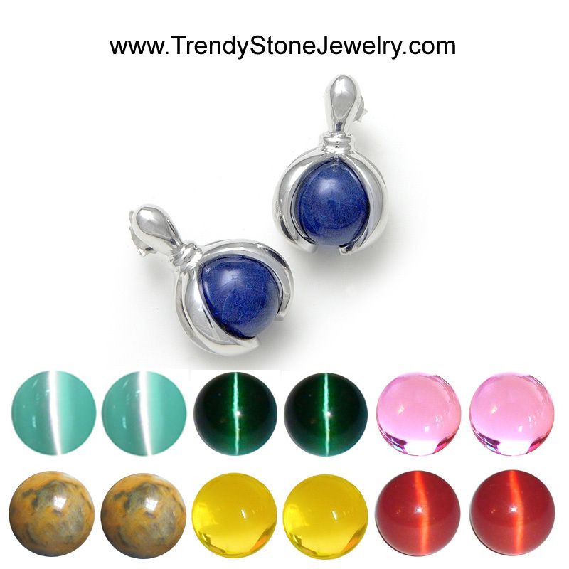 10mm Interchangeable Earrings Stone Ball Marble  