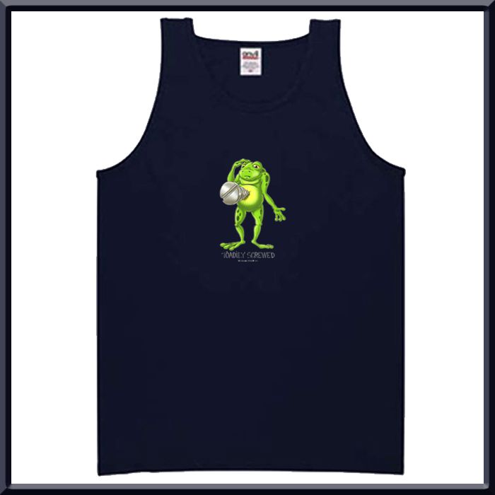 The design is printed on the front of the tank top and is 