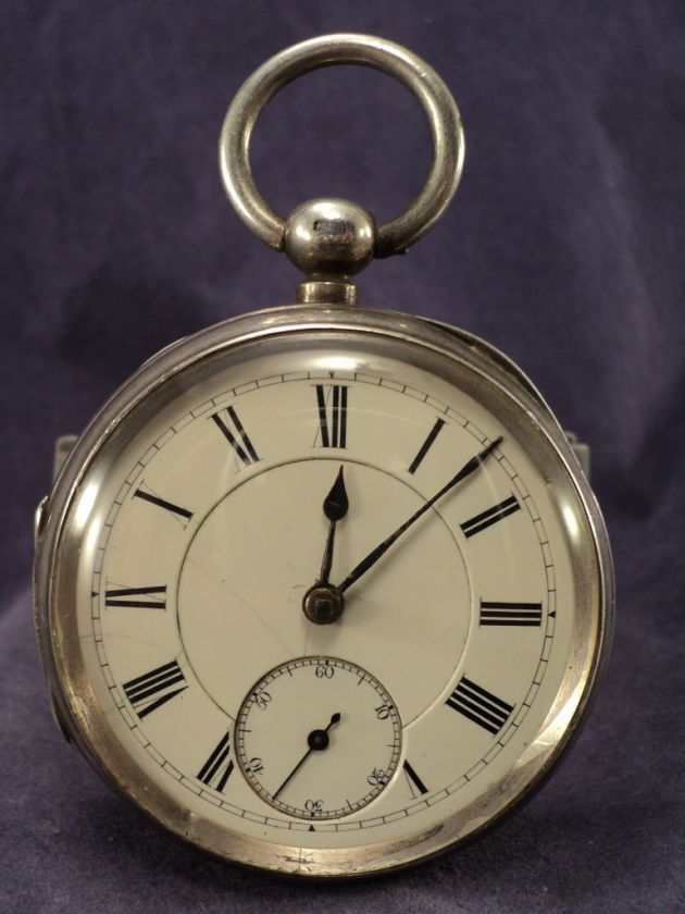   RIGHT ANGLE ESCAPEMENT SILVER CASED POCKET WATCH ~ WORKING  
