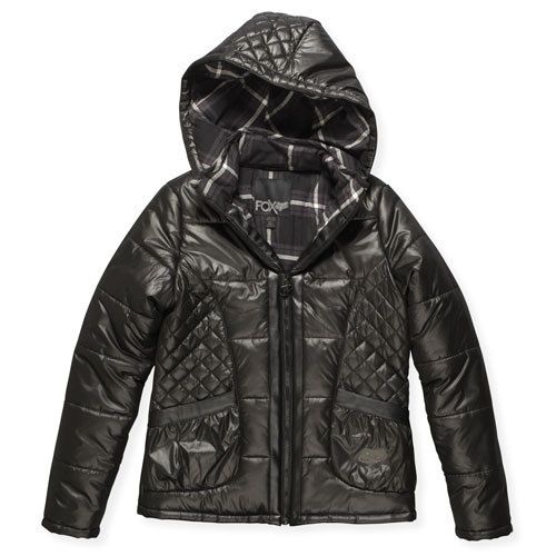 FOX RIDERS GIRLS~ BLACK QUILTED OUTWARD BOUND JACKET M  