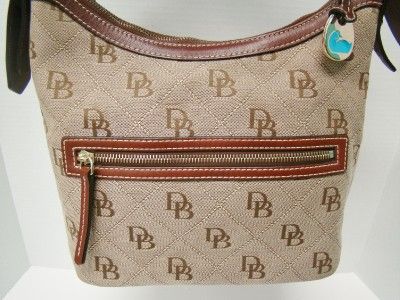   SIGNATURE DB QUILTED MONOGRAM LOGO CANVAS BAG PURSE TOTE HOBO  