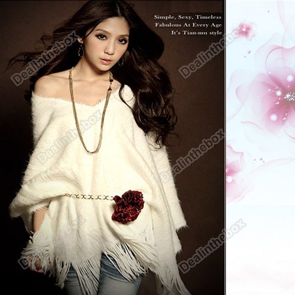 Womens 2011 New Korea Cloak Tassel Batwing Sleeve Loose Sweater Shawl 