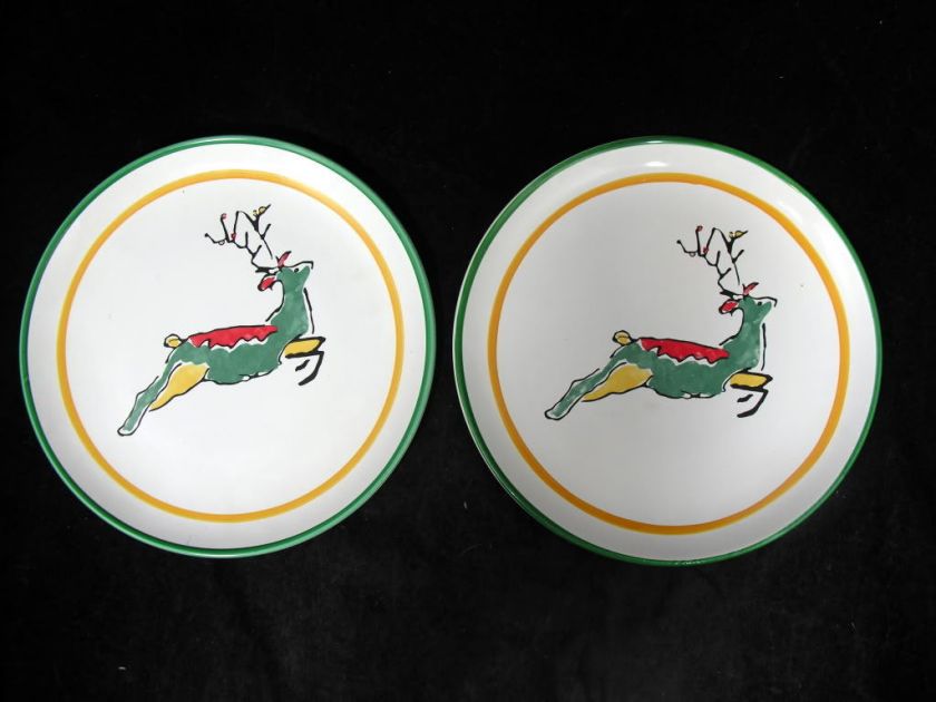 Bernarda Portugal Deer Plates Art Pottery  