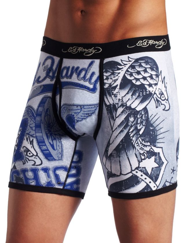 Ed Hardy Black Mens Bold Eagle Premium Boxer Brief  