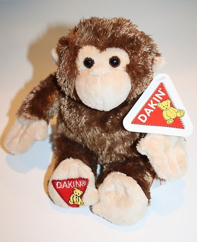 Dakin SOFT Plush Brown/Tan Monkey Big Lots Beans 8 Paper Hang Tag HTF 