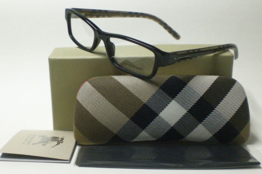 BURBERRY BE2066 BE 2066 BLACK 3177 EYEGLASSES 54 RX  