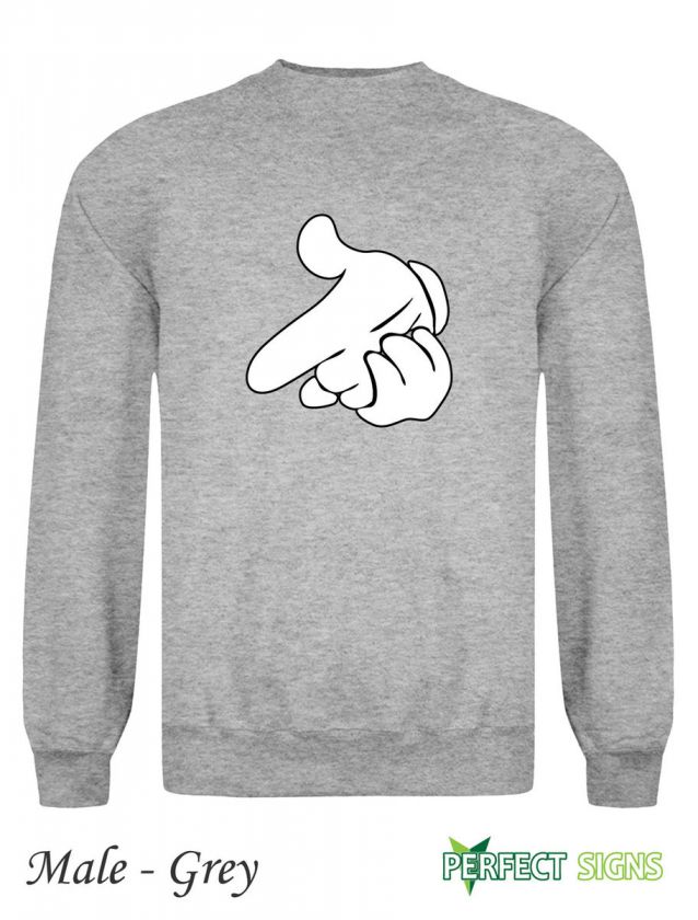 DRAKE MICKEY MOUSE HANDS YMCMB YOLO Sweatshirt S XXL FREE P&P   Grey 