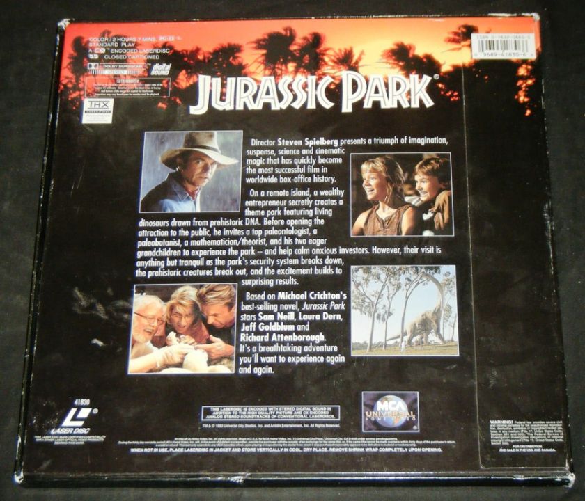   PARK LASERDISC LETTERBOXED EDITION, Universal 1993   Steven Spielberg