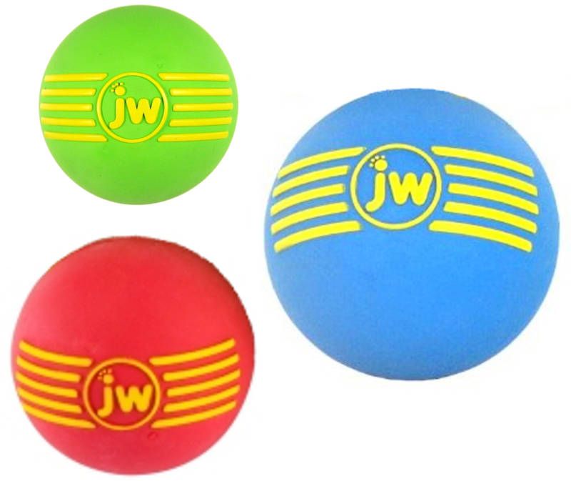 JW iSqueak Squeaker Ball MEDIUM Durable Squeaky Dog Toy  