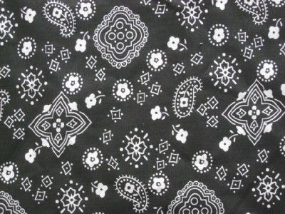 BLACK BANDANA COWBOYS WESTERN BIKERS COUNTRY BBQ COTTON BLEND SEW 