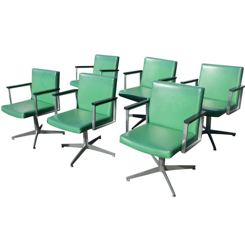 Vintage Good Form Swivel Aluminum Arm Chairs  