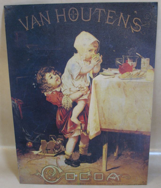 COLLECTIBLE VAN HOUTENS COCOA CHOCOLATE SIGN CHILDREN  