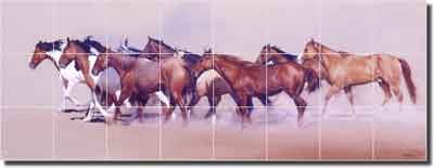 New Fawcett Horse Western Ceramic Tile Mural Backsplash  