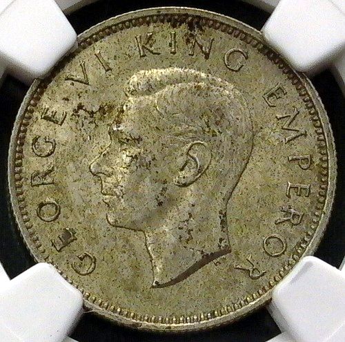 1941 New Zealand 1 Shilling NGC AU55  