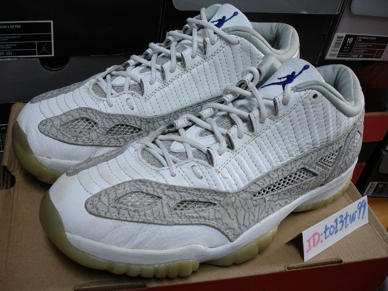 1996 JORDAN XI LOW ORIGINAL WHITE GREY SAMPLE PE 10.5  