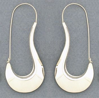 Sterling Silver Wide Base Large Hoop Earrings  