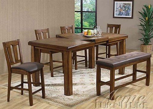 Morrison 6 Pc Rustic Americana Oak Counter Height Set  