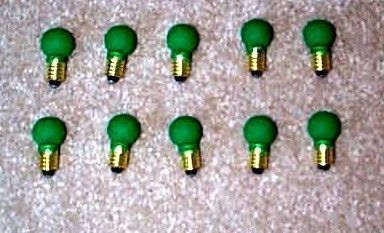 AMERICAN FLYER LIONEL 432G LAMPS18V GREEN (10)  