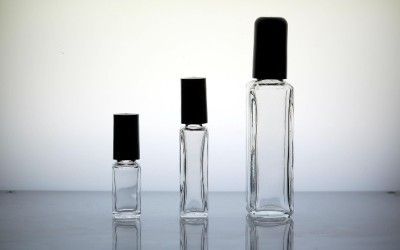 12 pcs 1/6 oz 5 ml SQUARE Shape Glass Vials W/Caps  