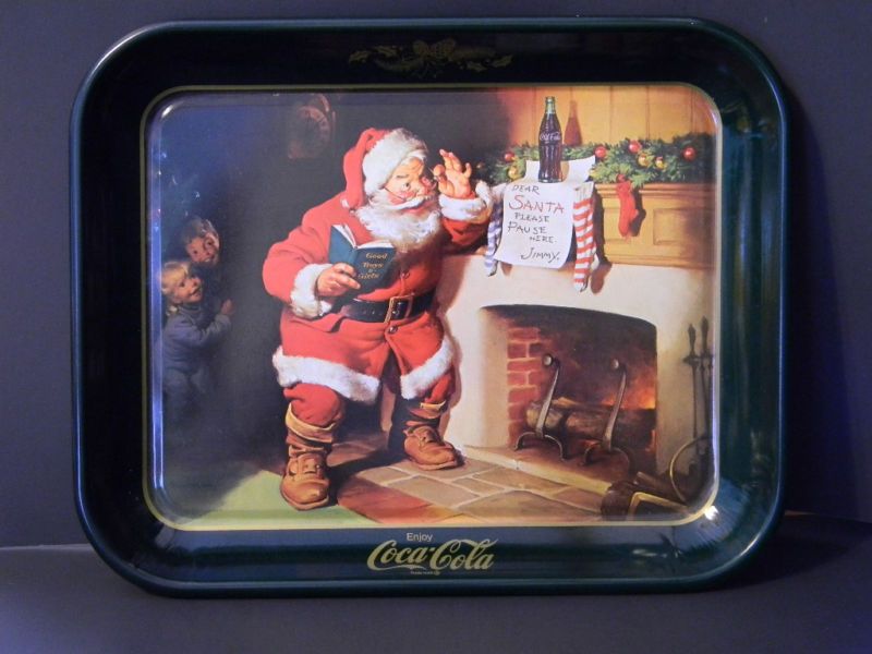 Coca Cola christmas tray .   