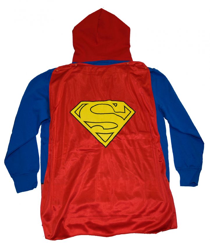 Superman Costume Zip Up Hoodie DC Comics Clark Kent  